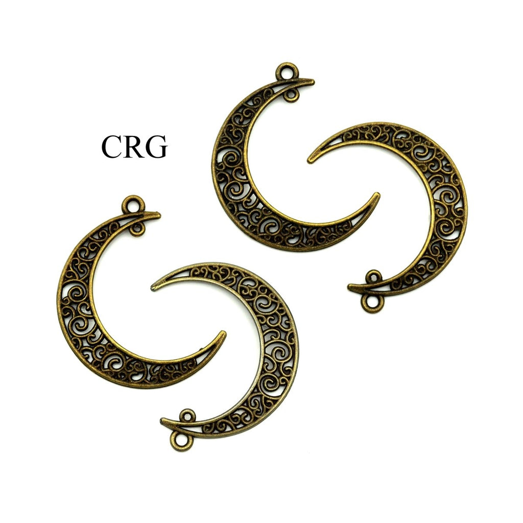 Crescent Moon Connector Pendant (10 Pieces) Size 30 by 40 mm Jewelry Charm Lot