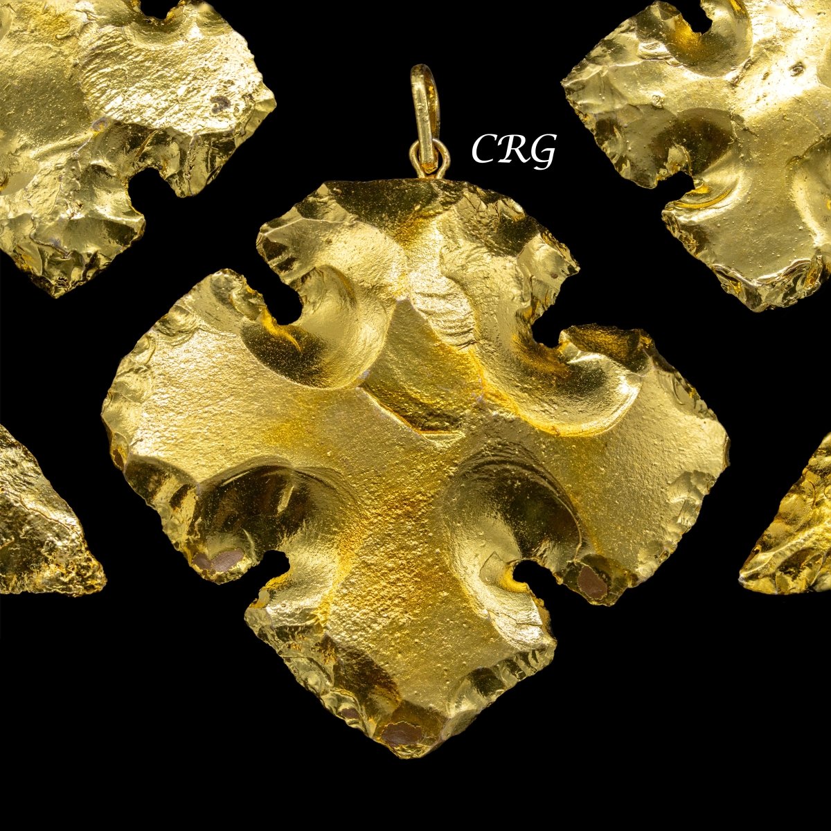 Gold Plated Cross and Arrowhead Pendants (1 To 2 Inches) (5 Pieces) (INJD)