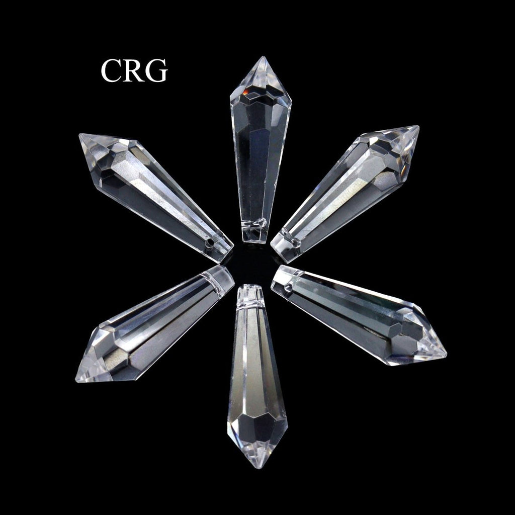 Glass Pendulum Prism Point Pendant with Drilled Hole (1.5 Inches) (1 Piece)