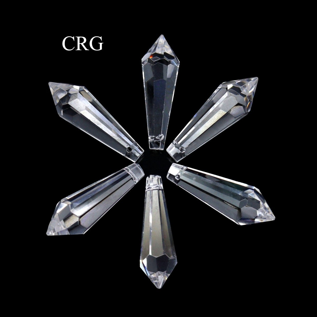Glass Pendulum Prism Point Pendant with Drilled Hole (1.5 Inches) (1 Piece)