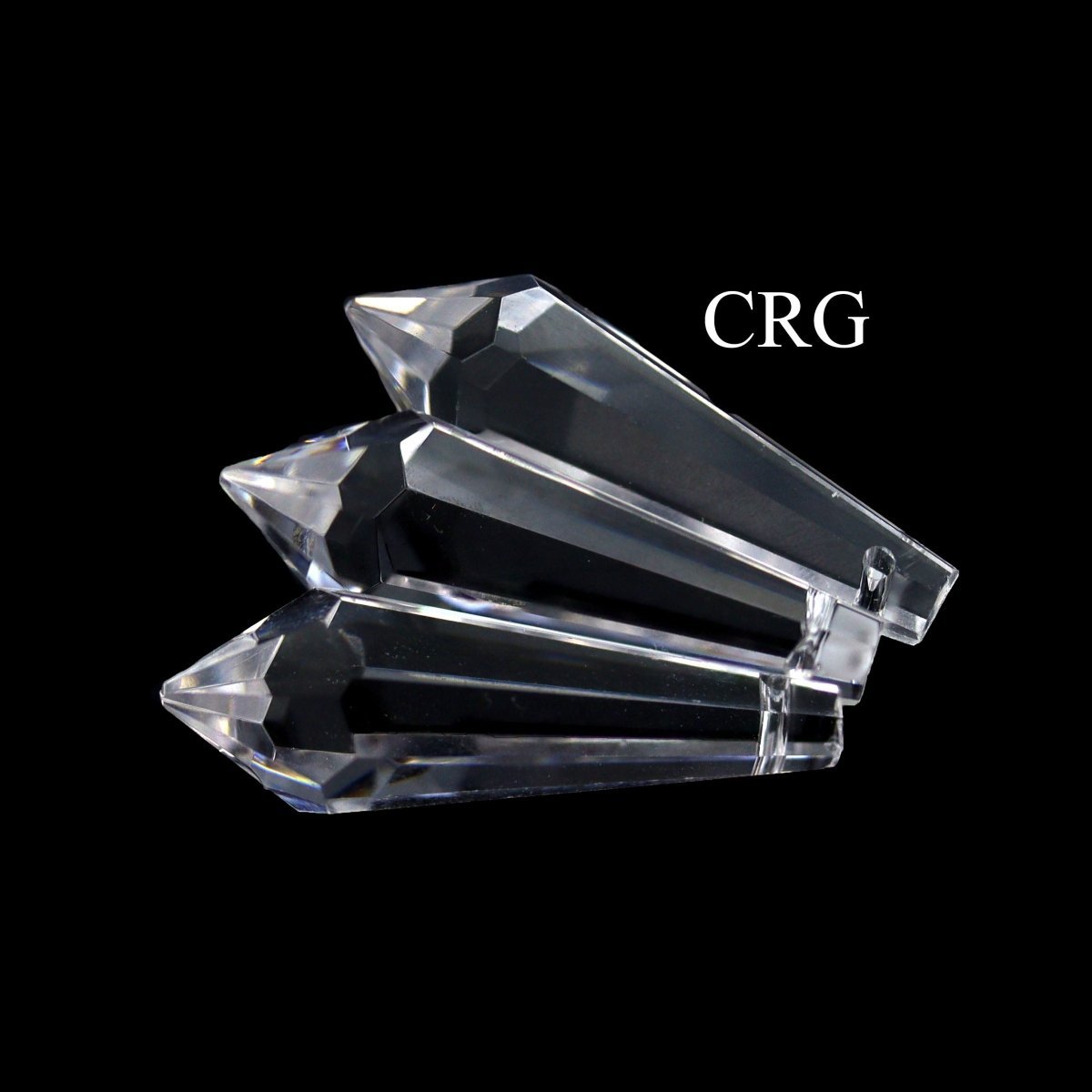 Glass Pendulum Prism Point Pendant with Drilled Hole (1.5 Inches) (1 Piece)