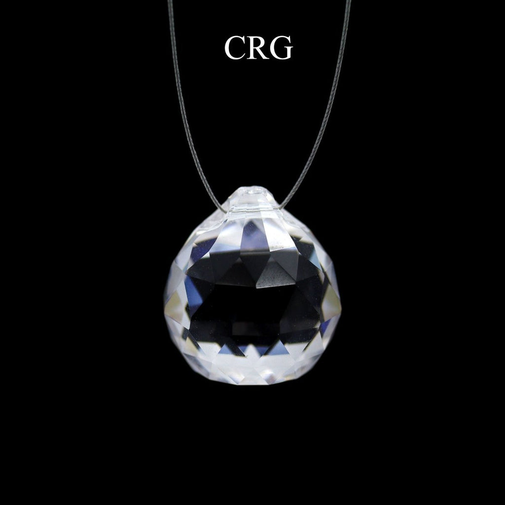 Crystal Prism Round Pendant (1 Piece) Size 1 Inch Gemstone Jewelry Charm