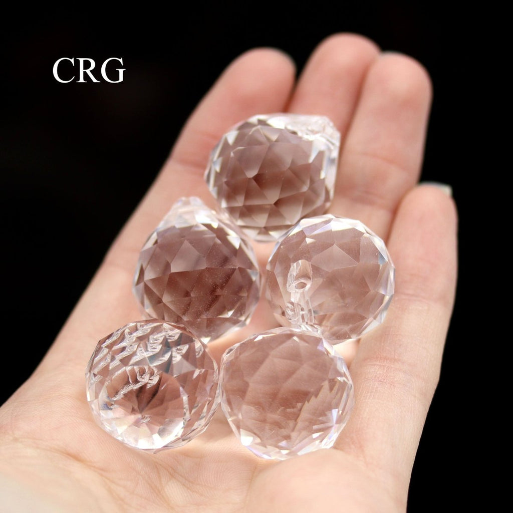 Crystal Prism Round Pendant (1 Piece) Size 1 Inch Gemstone Jewelry Charm