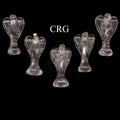 Crystal Quartz Angel Pendant with Inclusions and Silver-Plated Bail (5 Pieces) Size 25 to 35 mm Small Gemstone Carvings