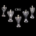 Crystal Quartz Angel Pendant with Silver Bail (5 Pieces) Size 25 to 35 mm Clear Crystal Gemstone Carvings