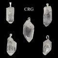 Crystal Quartz Point Pendant with Silver Plated Bail (0.5 To 0.75 Inch) (5 Pieces)