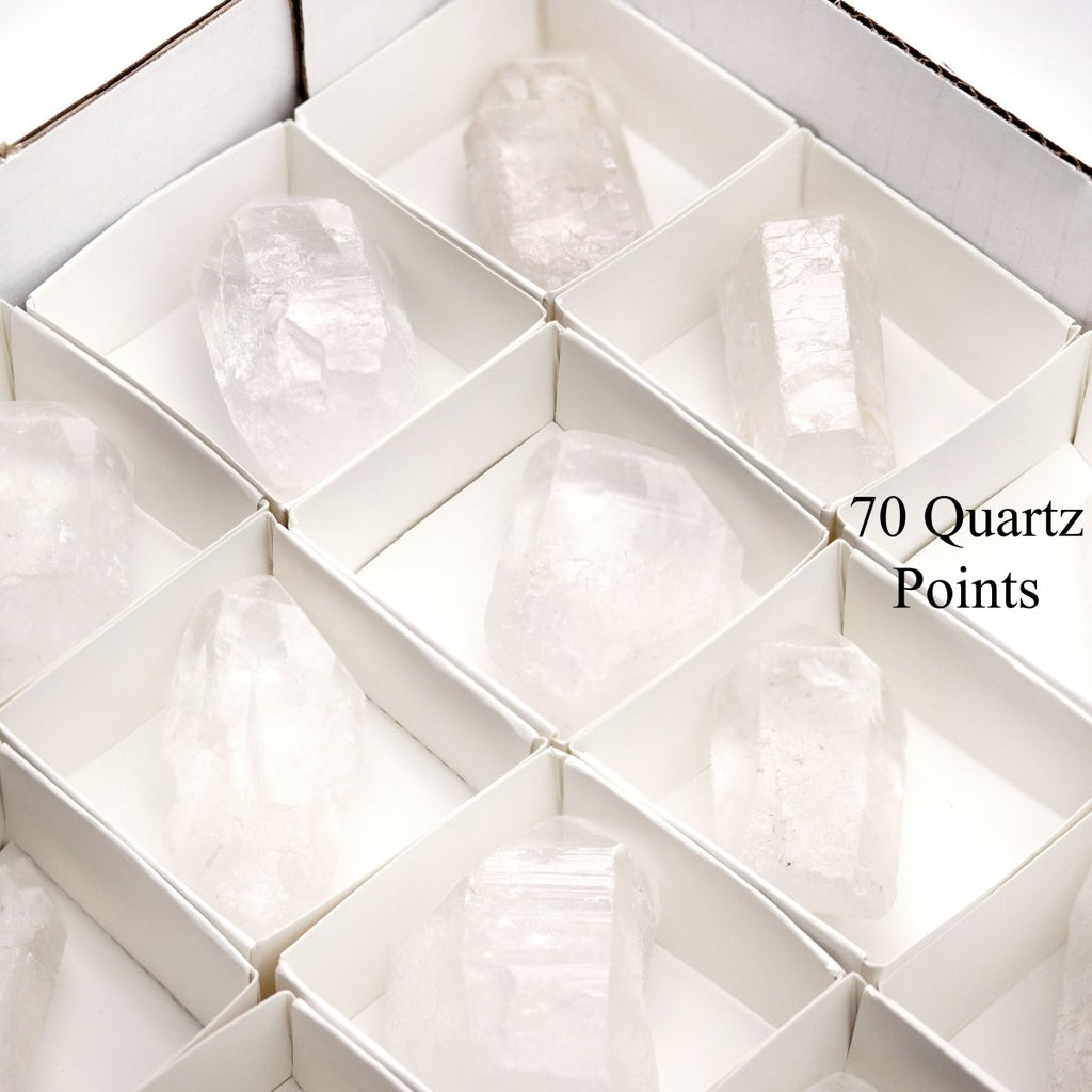 Crystal Quartz Points Flat (1-2 in) (25-50 mm) Wholesale Crystal Lot (35 pcs)