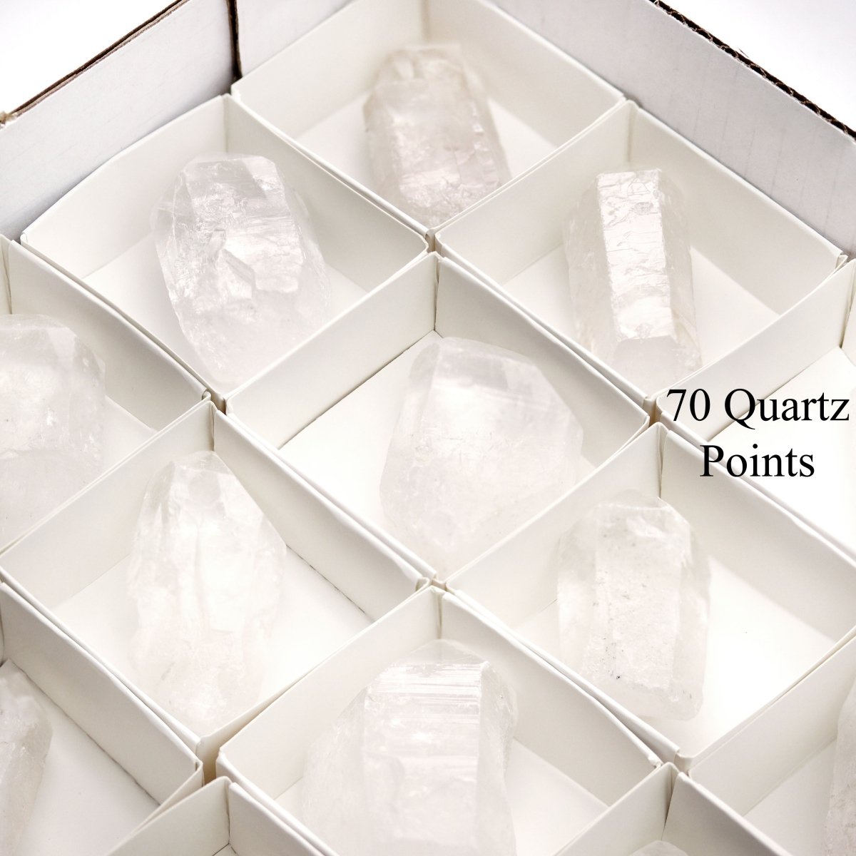 Crystal Quartz Points Flat (1-2 in) (25-50 mm) Wholesale Crystal Lot (35 pcs)