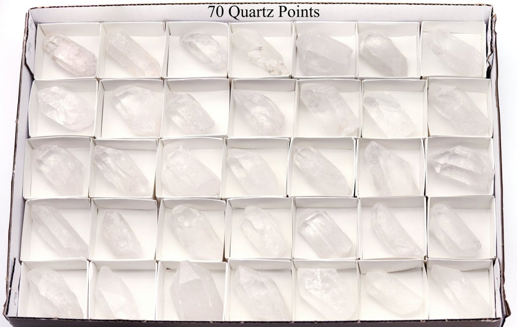 Crystal Quartz Points Flat (1-2 in) (25-50 mm) Wholesale Crystal Lot (35 pcs)