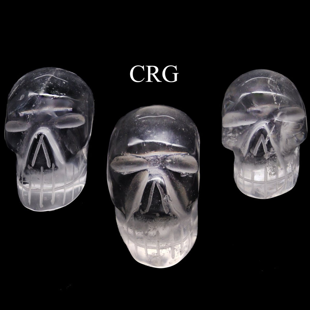 Crystal Quartz Skulls (5 Pieces) Size 30 mm Clear Gemstone Carvings