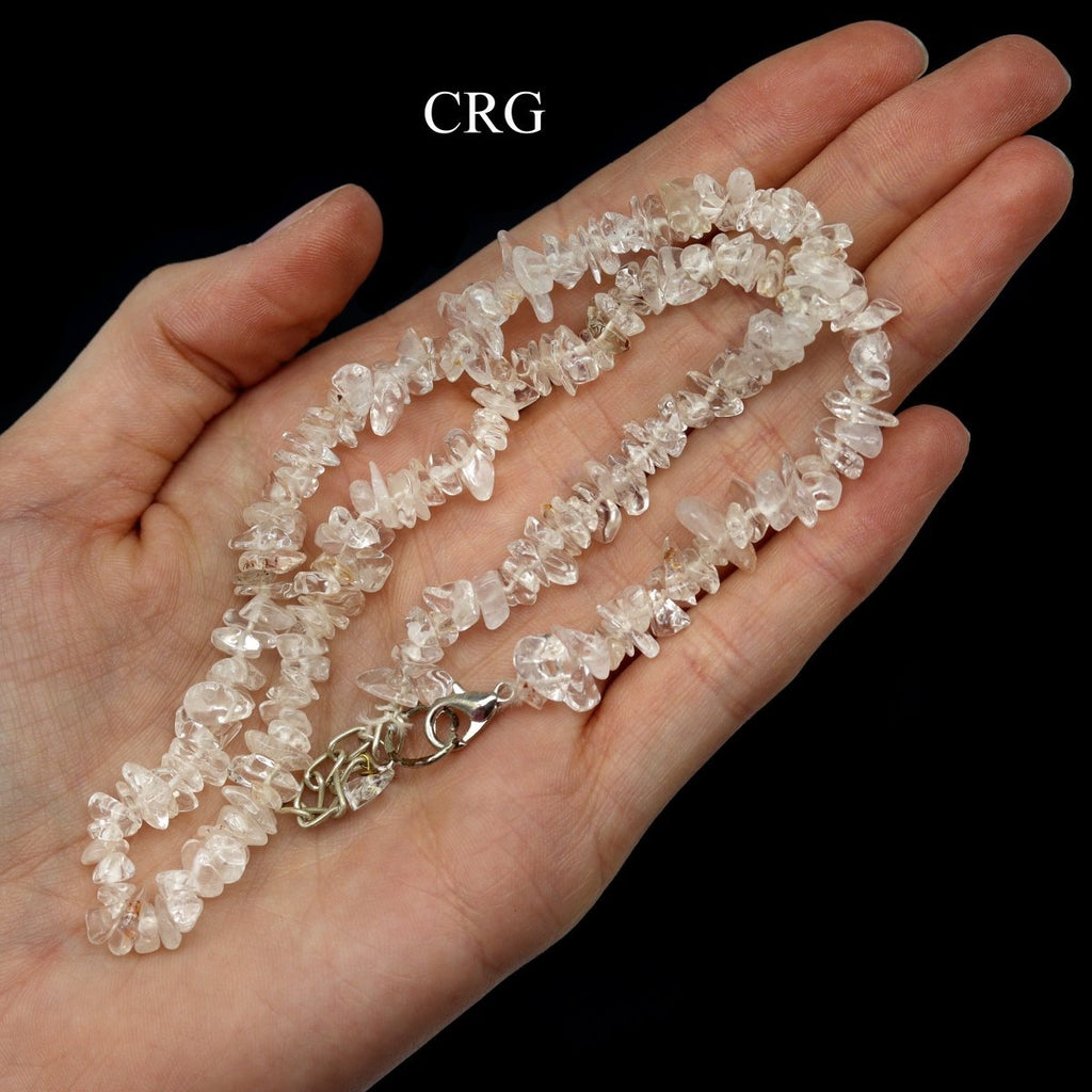 Crystal Quartz Strand Chip Choker Necklace (16 Inches) (4 Pieces) (INJD)
