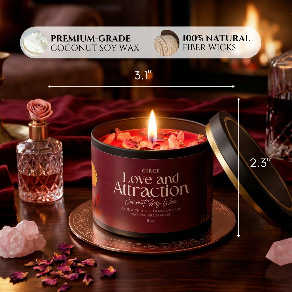 Love & Attraction Candle — 8‑oz Romantic Manifestation