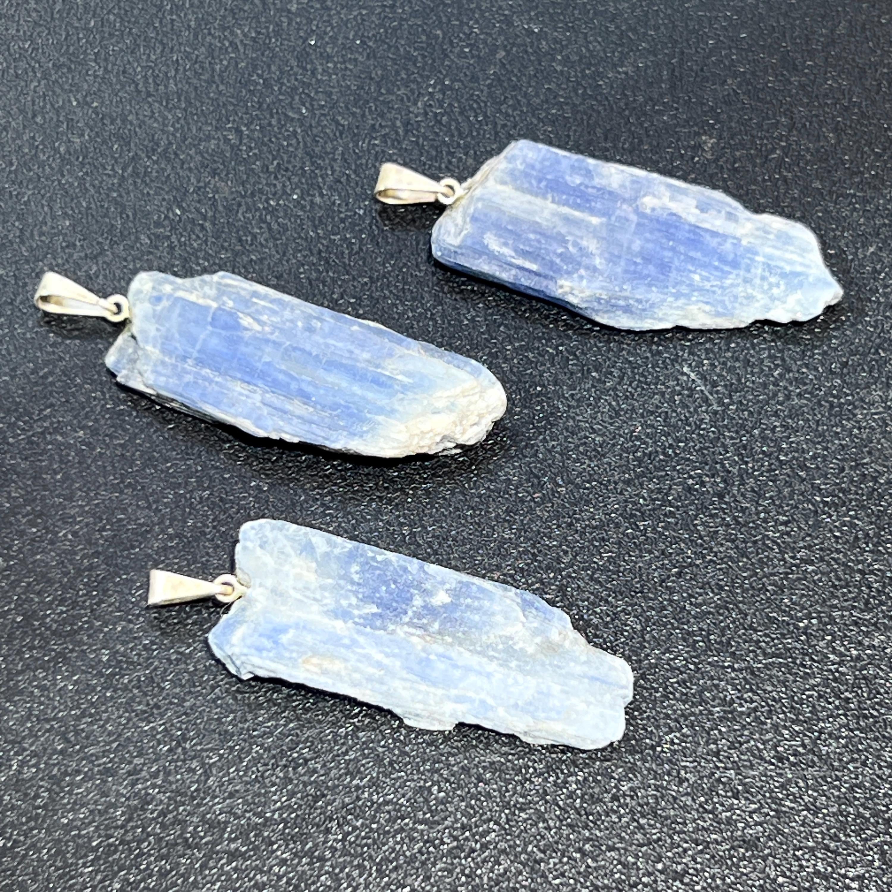 Kyanite Crystal Point Pendant (Silver Plated Bail)