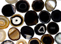 Black Agate Slice Size #4 (4 To 4.5 Inches) (1 Piece)