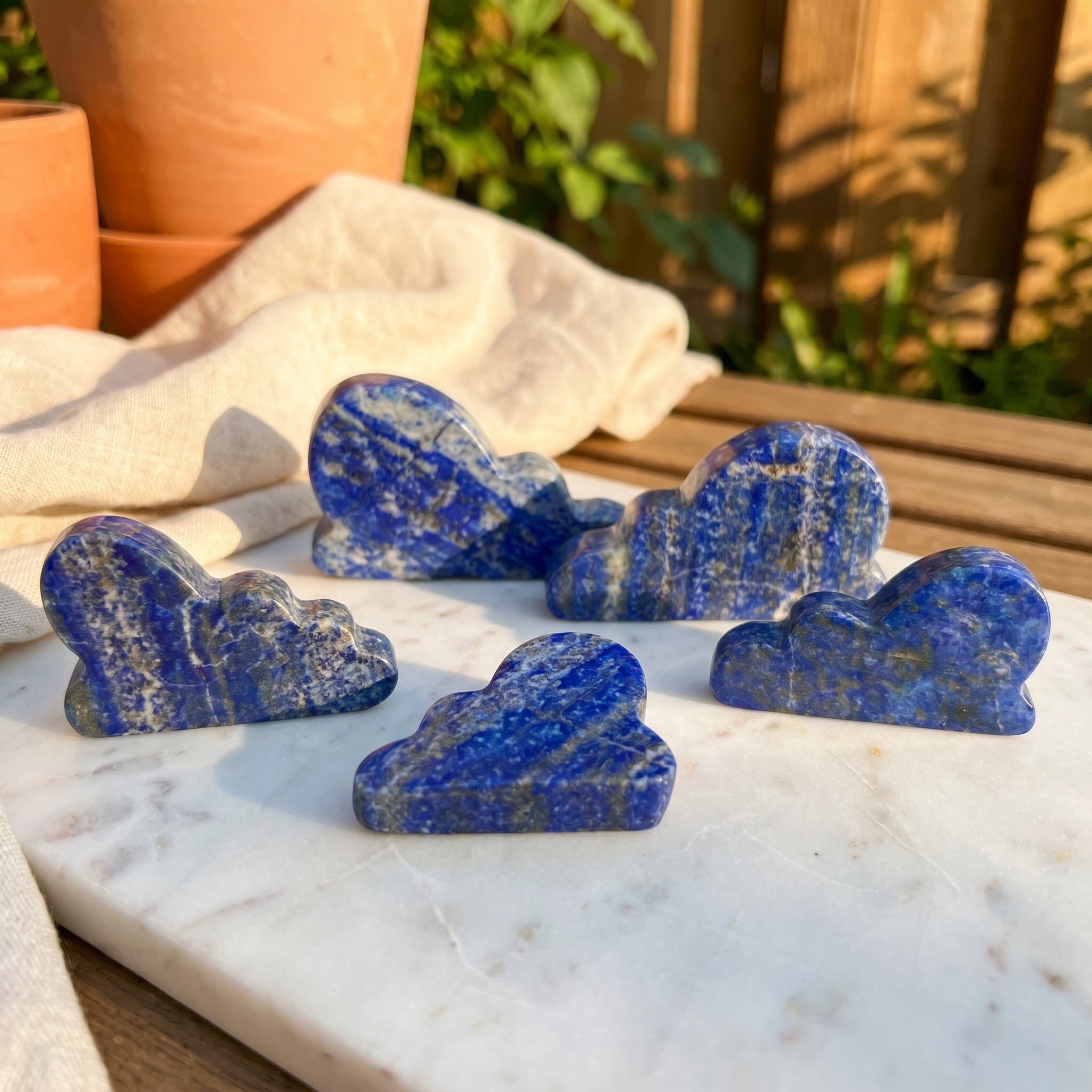Lapis Lazuli Cloud Shape Carving (Mixed Sizes)