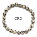 Dalmatian Jasper Round Bead Stretch Bracelet (8 mm) (1 Piece)