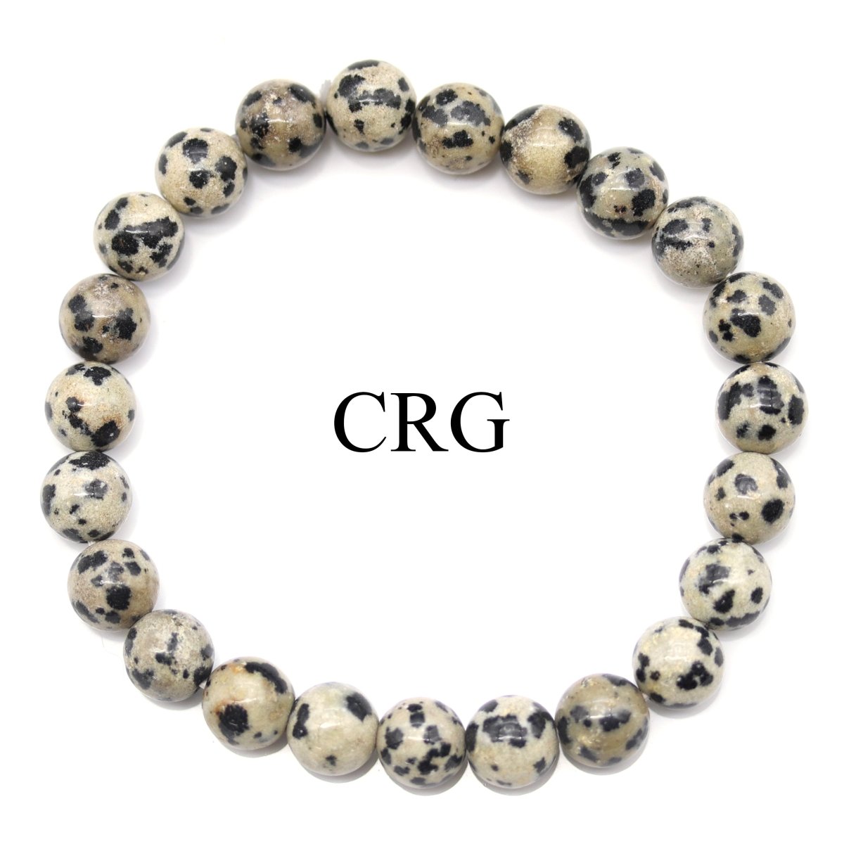 Dalmatian Jasper Round Bead Stretch Bracelet (8 mm) (1 Piece)