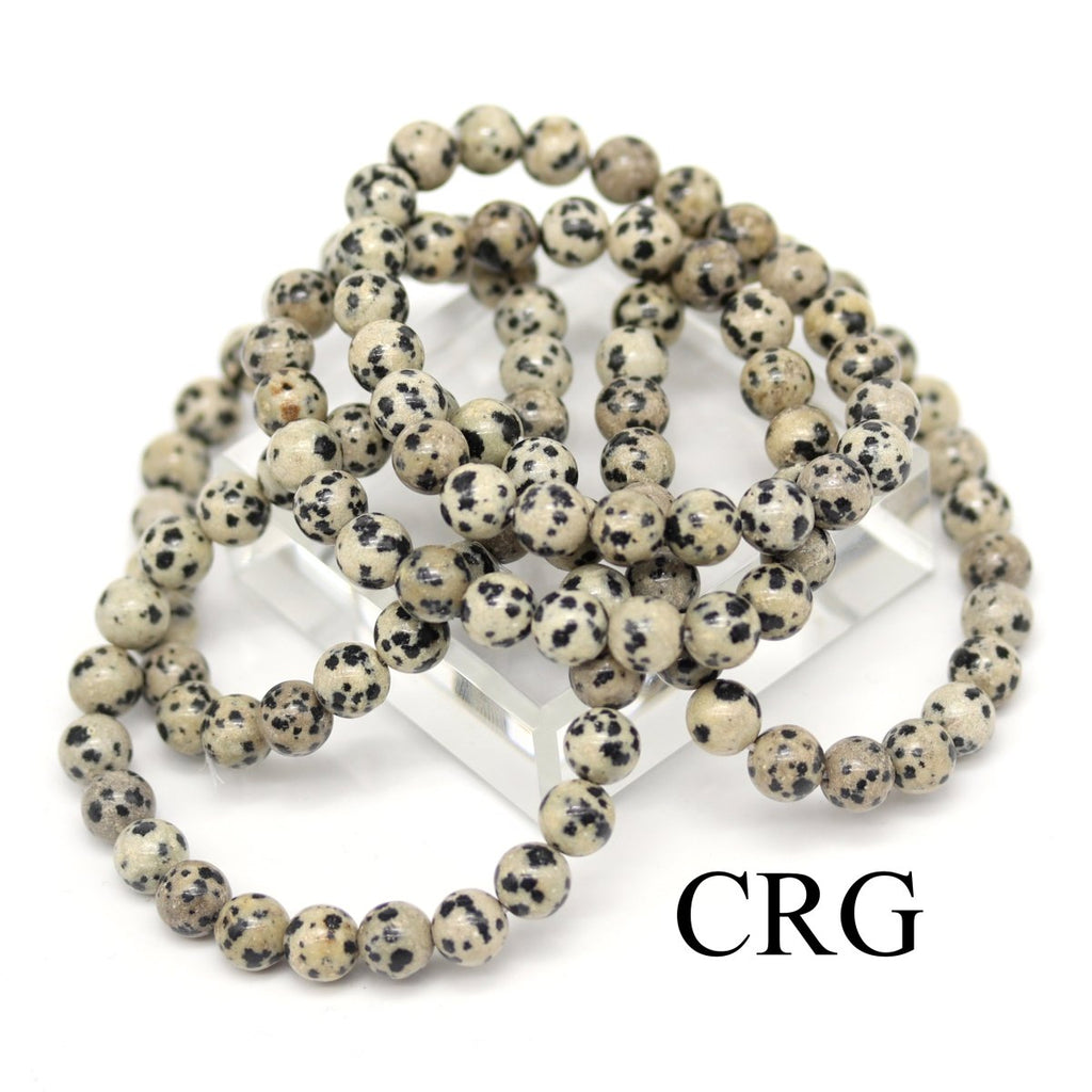 Dalmatian Jasper Round Bead Stretch Bracelet (8 mm) (1 Piece)