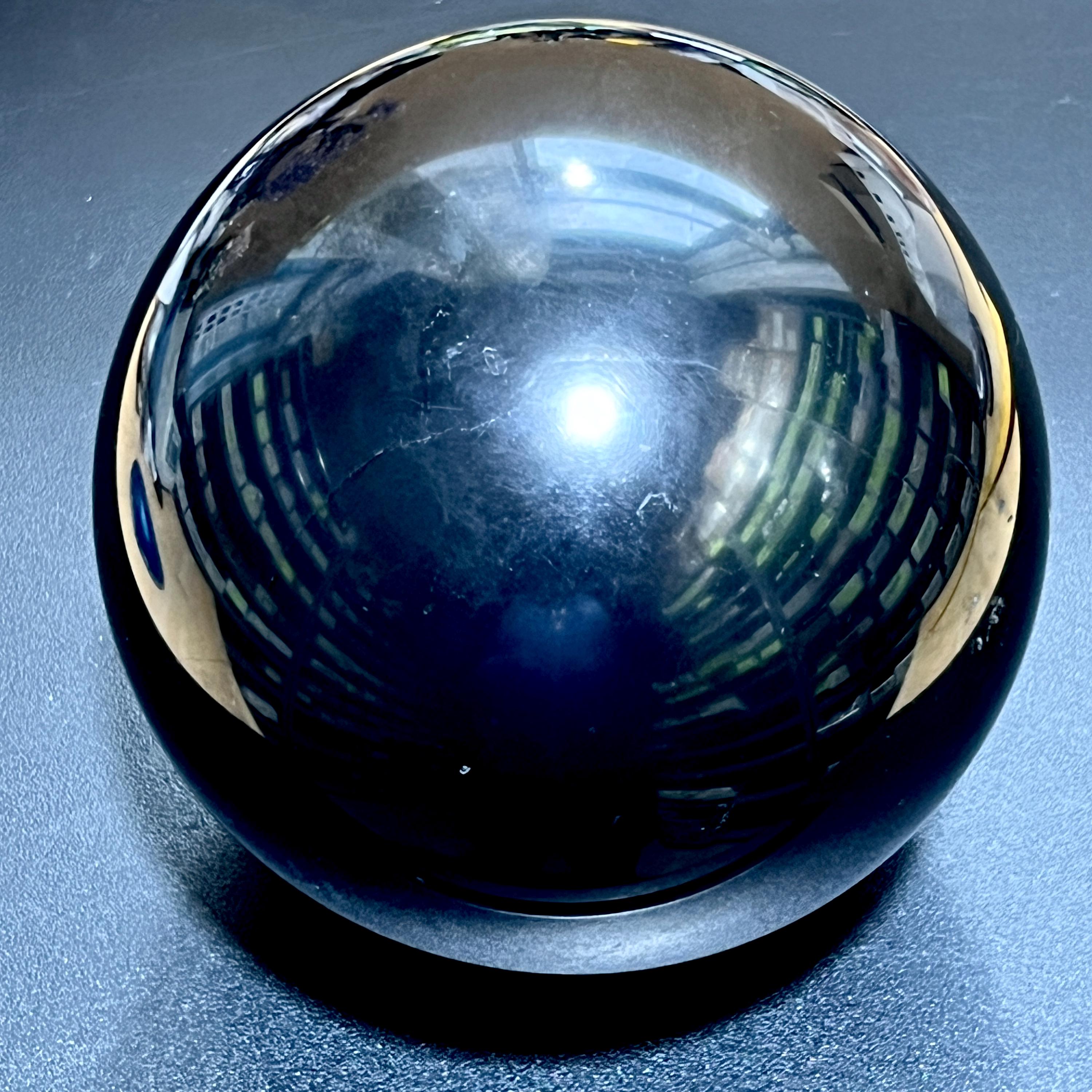 Extra Large Karelian Type-2 Black Shungite Sphere (6 Inch Diameter, 9 LBs) Polished Carving