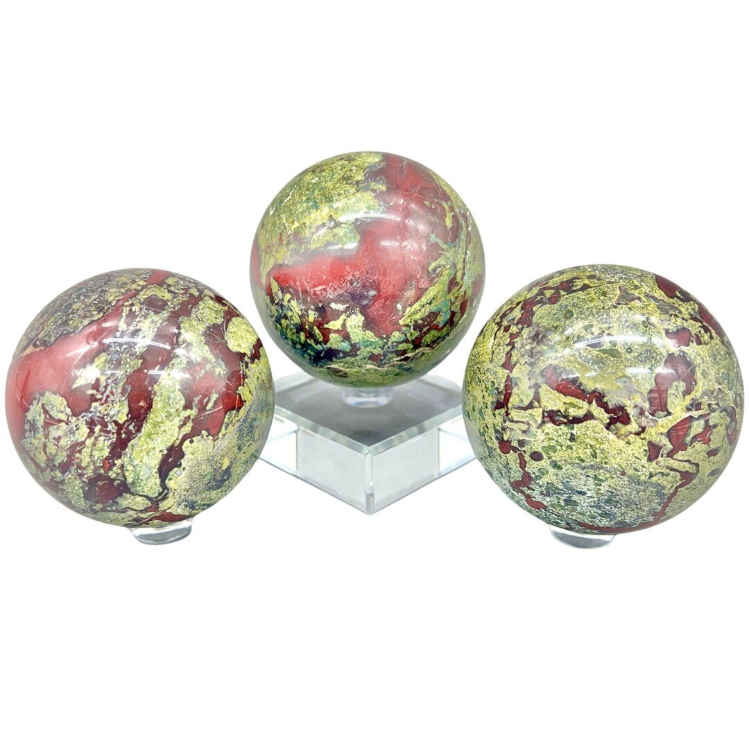 Dragon Bloodstone Spheres (1 Kilo Lot) (45 to 70 millimeter)