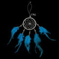 Dreamcatcher with Blue Feathers (1 Piece) Size 12 Inches Small Silver Dream Trap