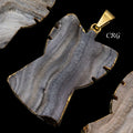 Agate Druzy Angel Pendant with Gold Plating (1 To 1.5 Inches) (1 Piece)