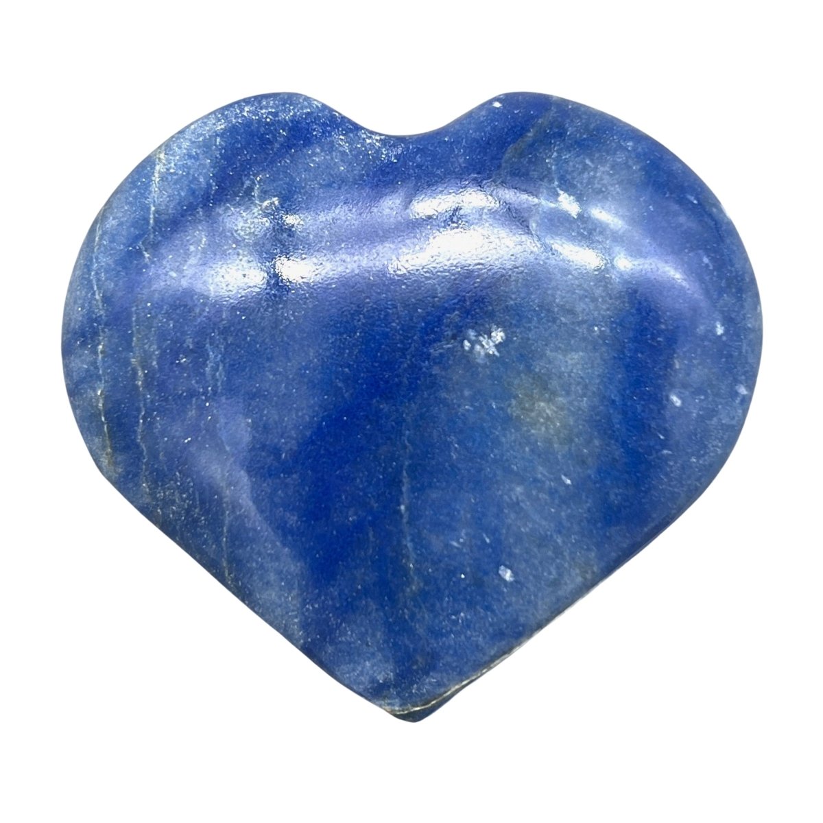 Blue Quartz Small Hearts (1.5 to 2.5 Inches) Hand Carved Polished Gemstone Decor
