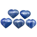 Blue Quartz Small Hearts (1.5 to 2.5 Inches) Hand Carved Polished Gemstone Decor