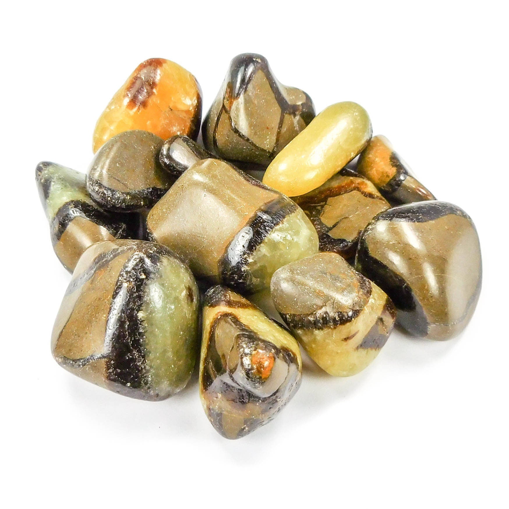 Septarian Calcite Nodule Tumbled (UV Reactive) Bulk Wholesale Lot Polished Gemstones