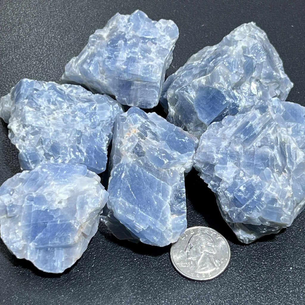 Blue Calcite Crystal Rough Raw Stones (By The Piece or Pound)