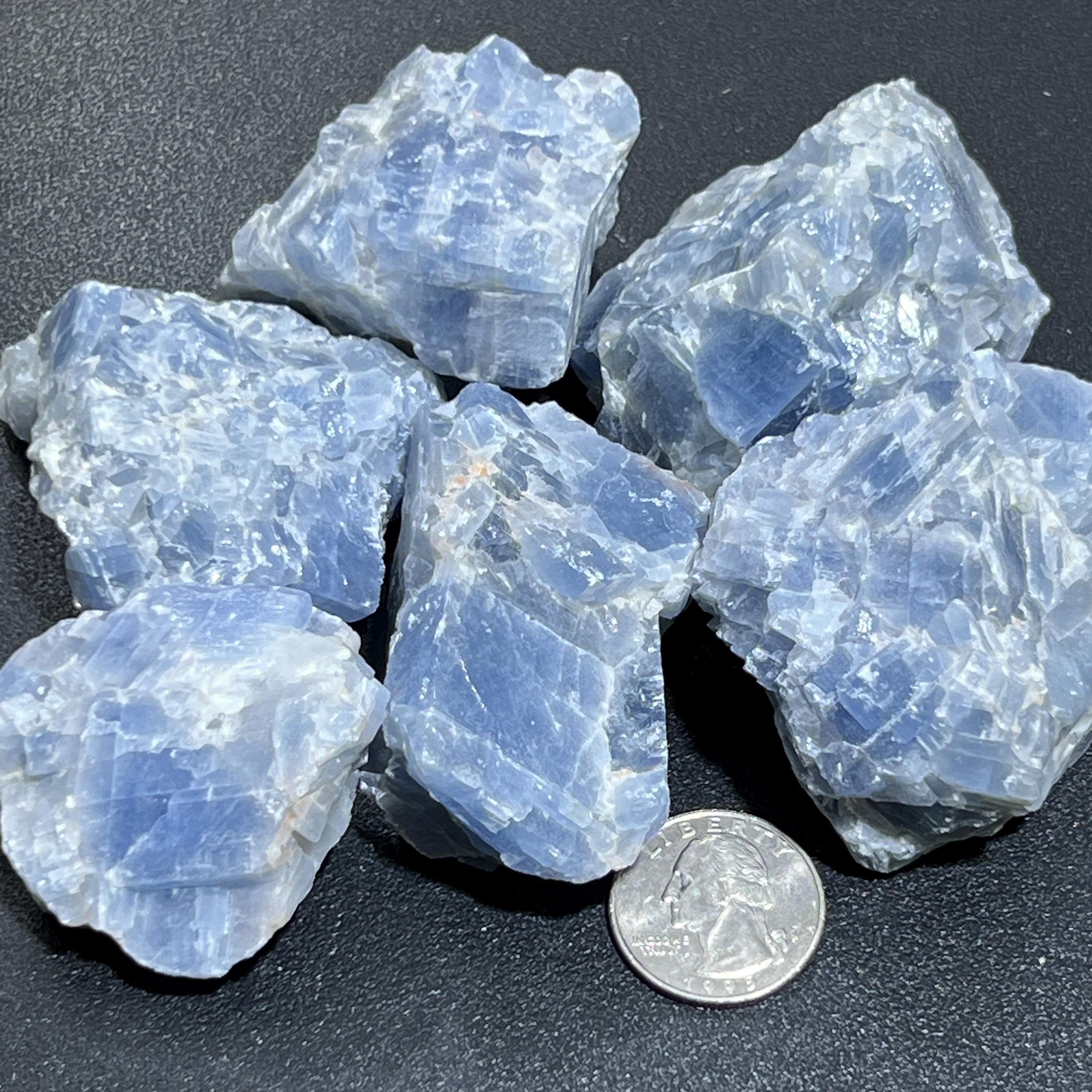 Blue Calcite Crystal Rough Raw Stones (By The Piece or Pound)
