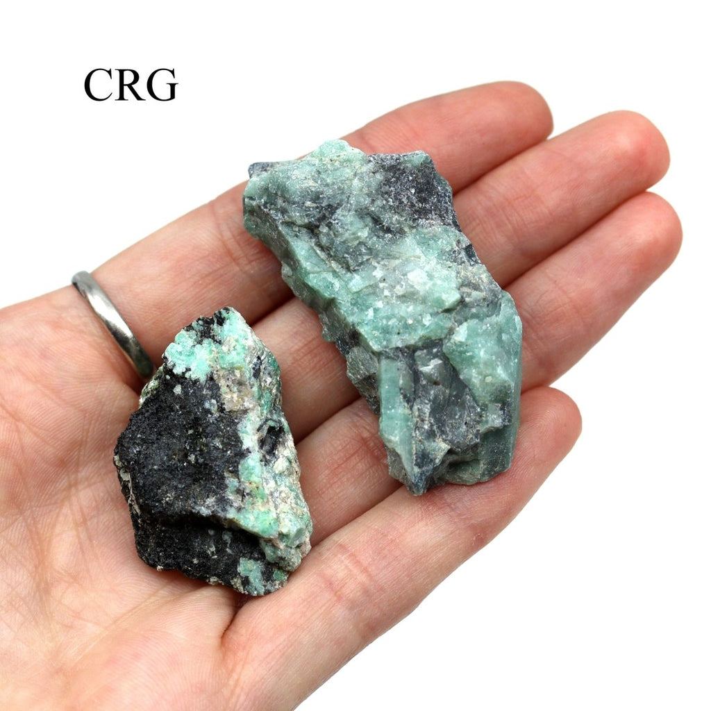 Emerald Rough Flat (24 Pieces) Size 1.5 to 1.75 Inches Bulk Wholesale Lot Crystal Minerals