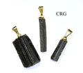 Epidote Raw Pendant with Gold Plating (1 Inch) (1 Piece)