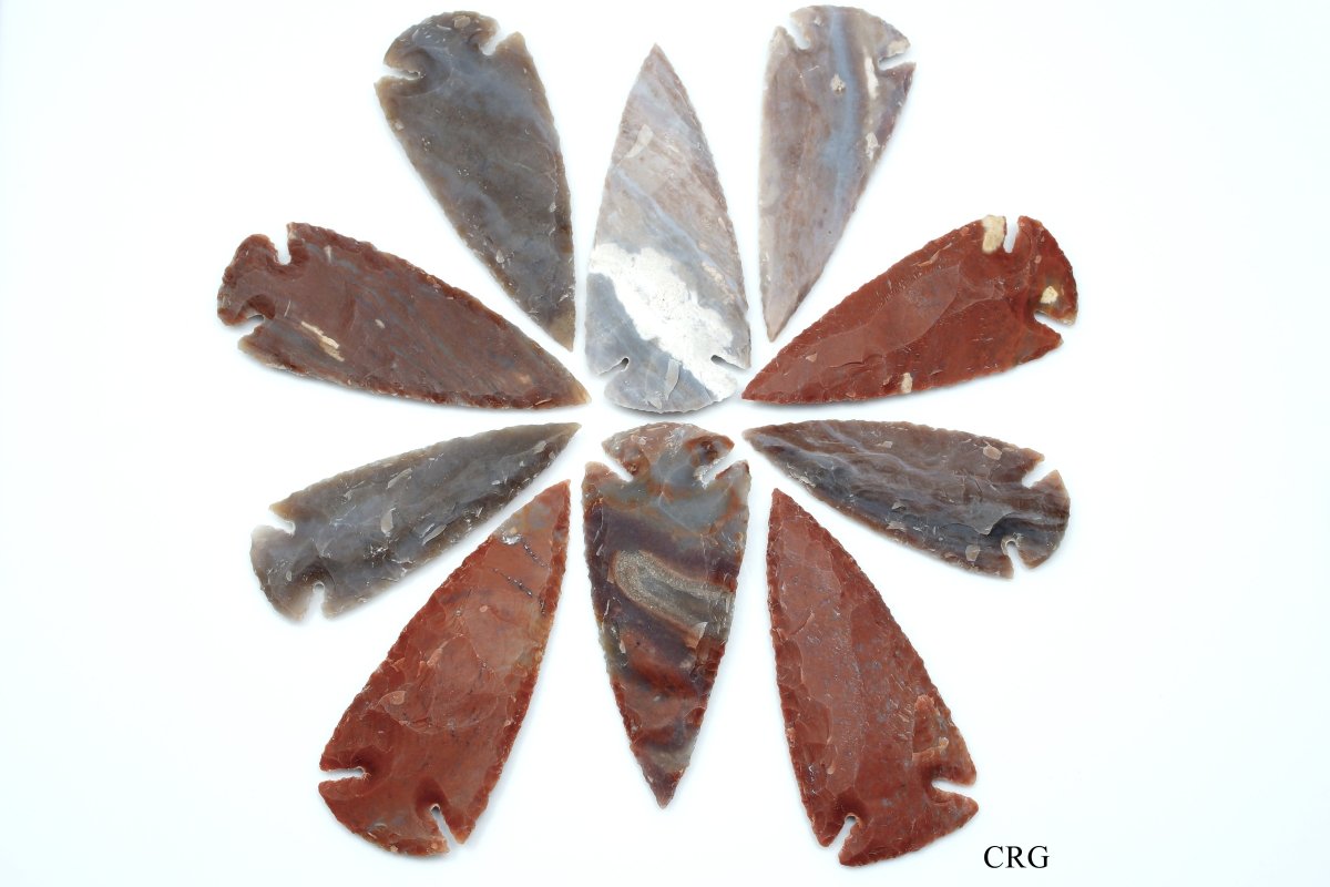 Fancy Jasper Arrowhead (10 Pieces) Size 3 to 3.5 Inches Crystal Gemstone Carvings
