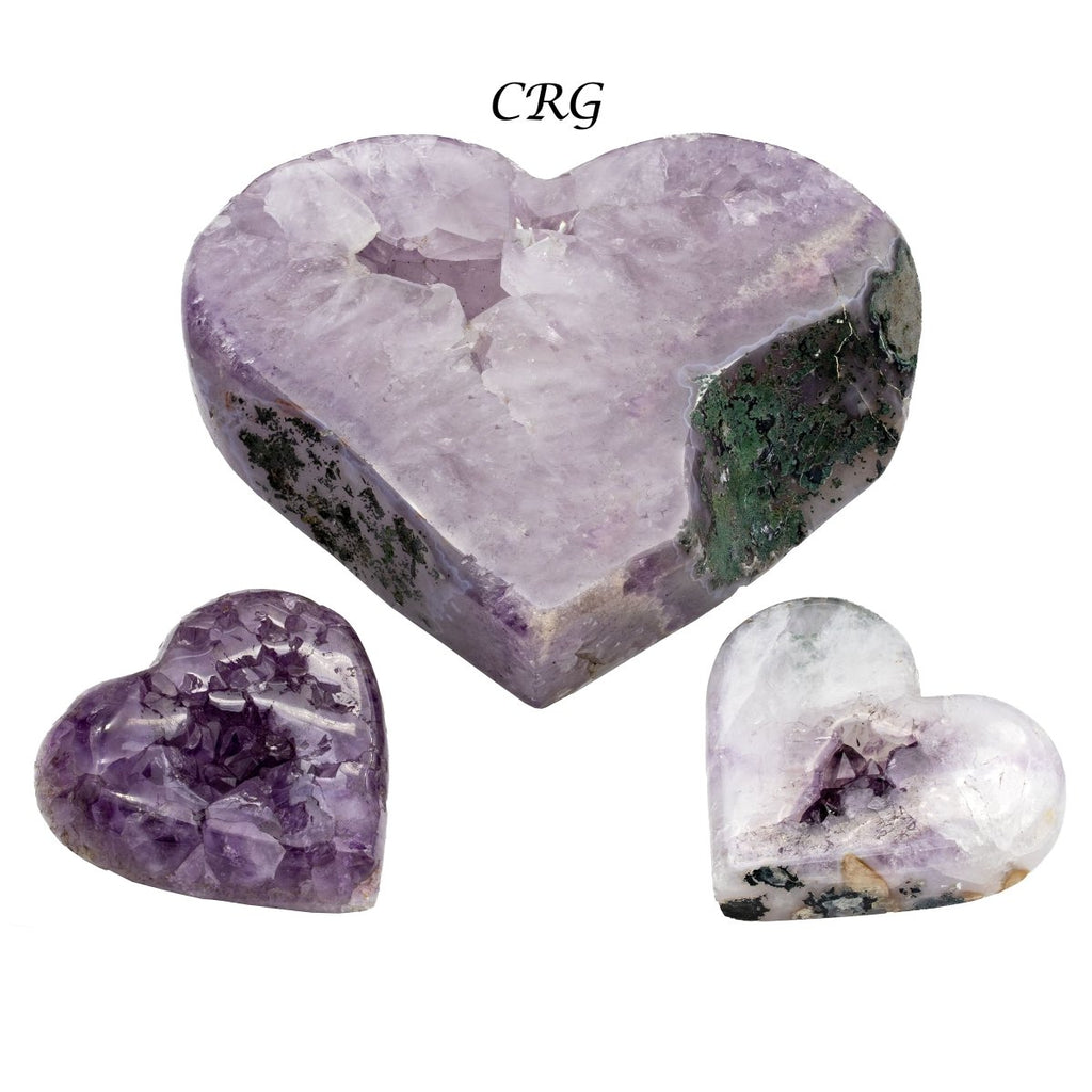 Full Polished Amethyst Druzy Hearts / 3-7" AVG - 1 KILO LOT