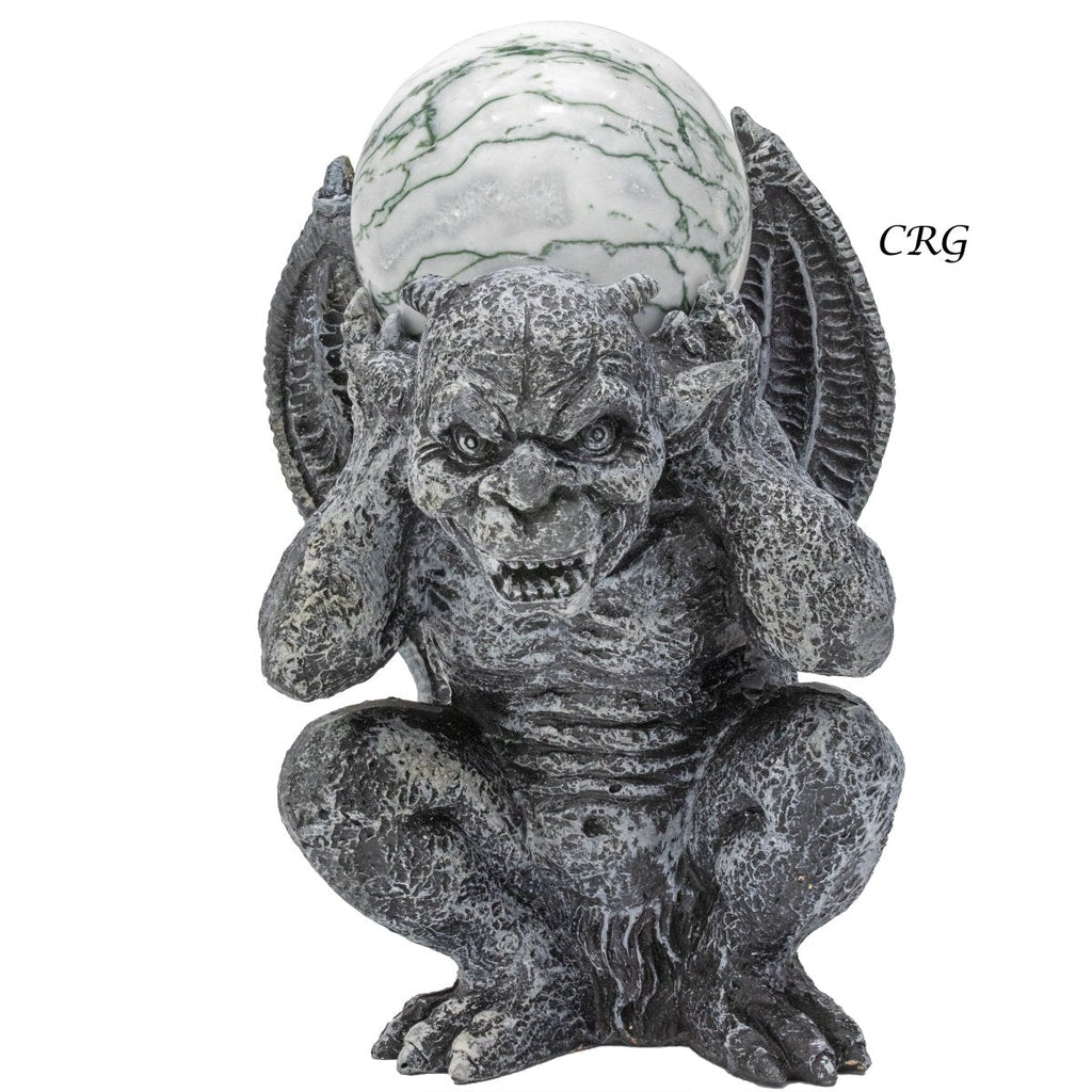 Gargoyle Sphere Holder Stands (2 Pieces) Size 5 Inches Crystal Gemstone Display