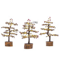 Garnet 300 Chip Tree with Wood Base and Gold Wire (1 Piece) Size 9 Inches Crystal Gemstone Tree