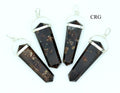Garnet Double Terminated Flat Pendant with Silver Plating (4 Pieces) Size 2 Inches (INJD)