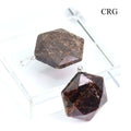 Garnet Faceted Hexagon Pendant with Silver Bail (4 Pieces) Size 1 Inch