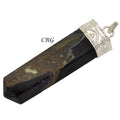 Garnet Faceted Pendants with Silver Plated Bail (4 Pieces) (INJD)