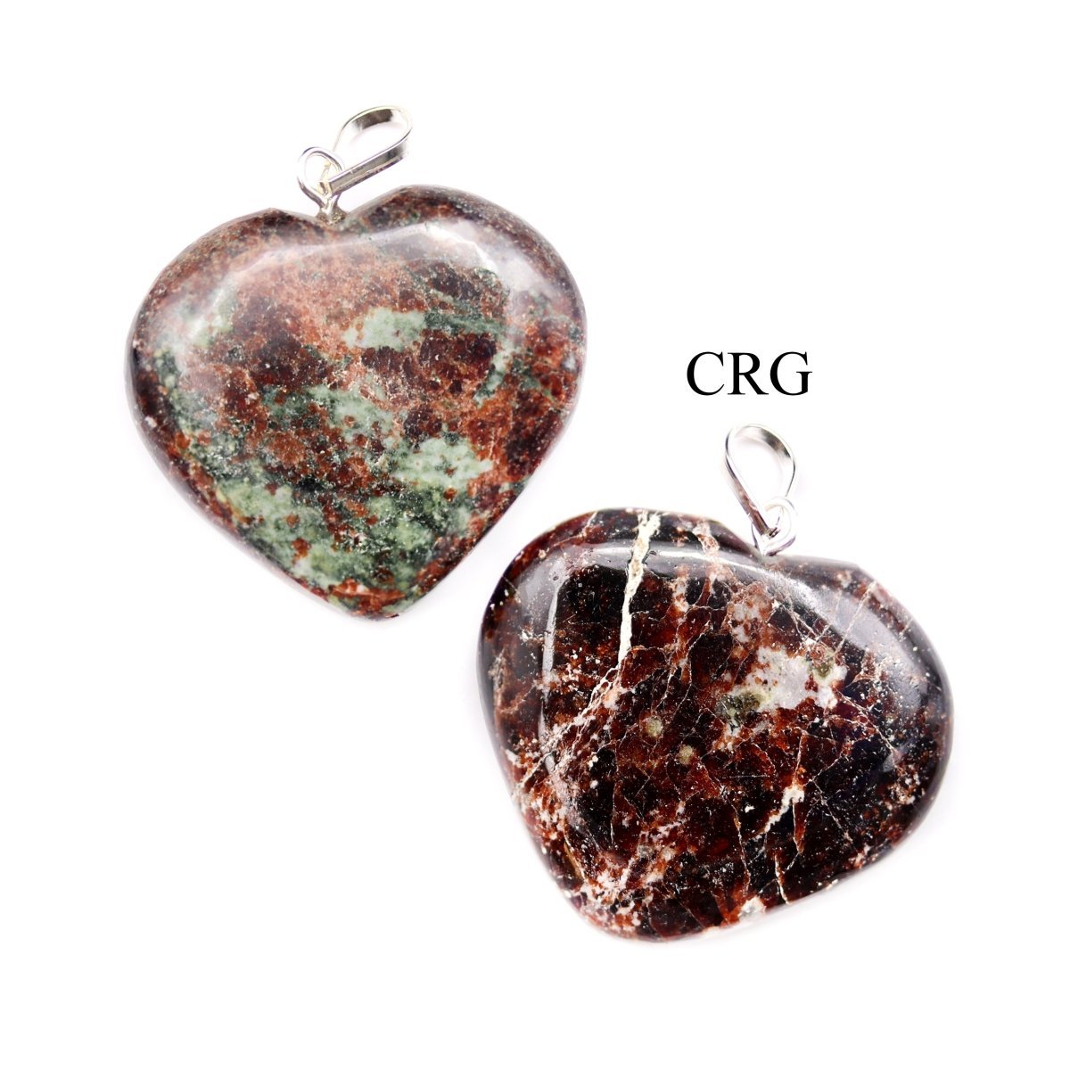 Garnet Heart Pendant with Silver Plated Bail (1 Inch) (1 Piece) (INJD)