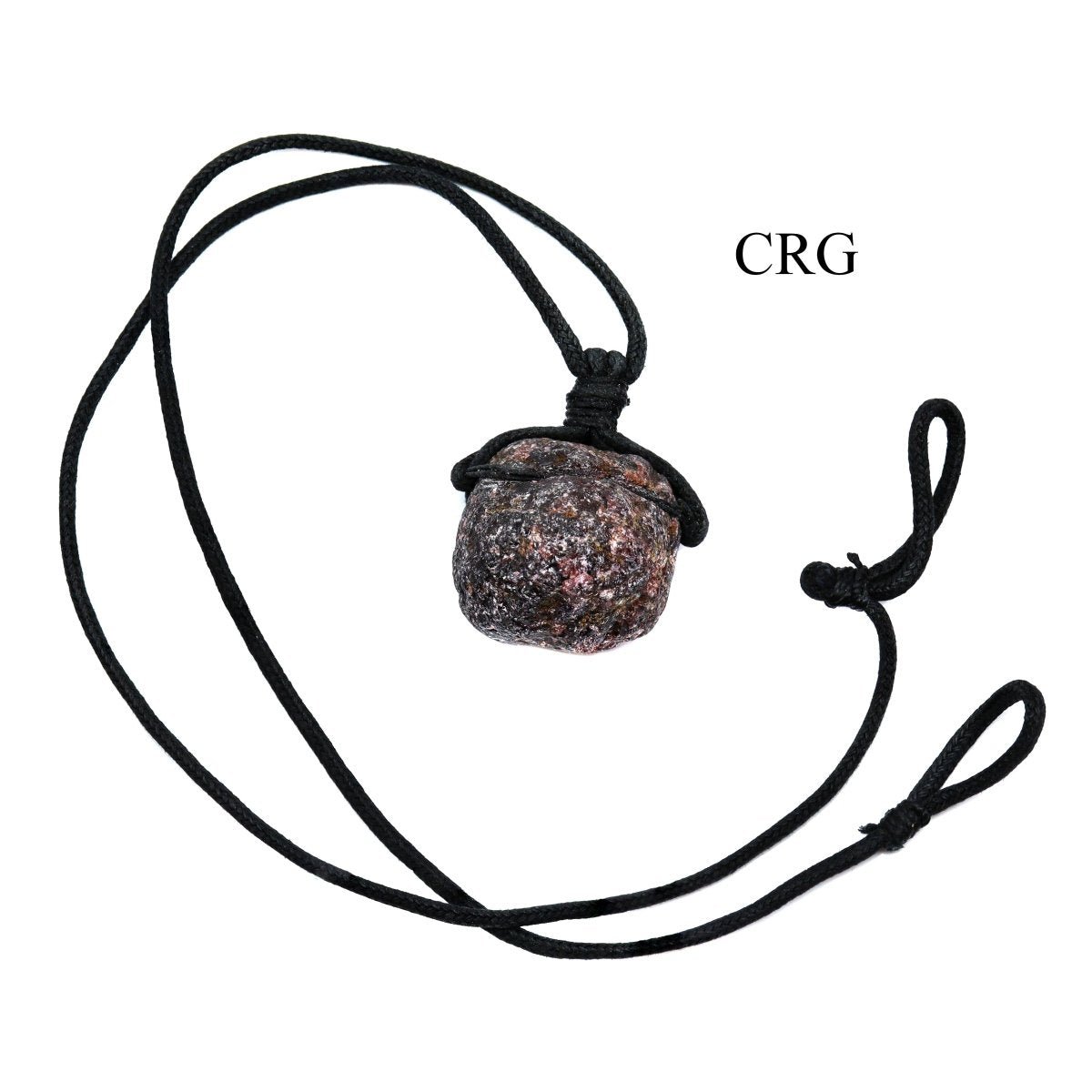 Garnet Rough Necklace on Black Cord (24 Inches) (4 Pieces)