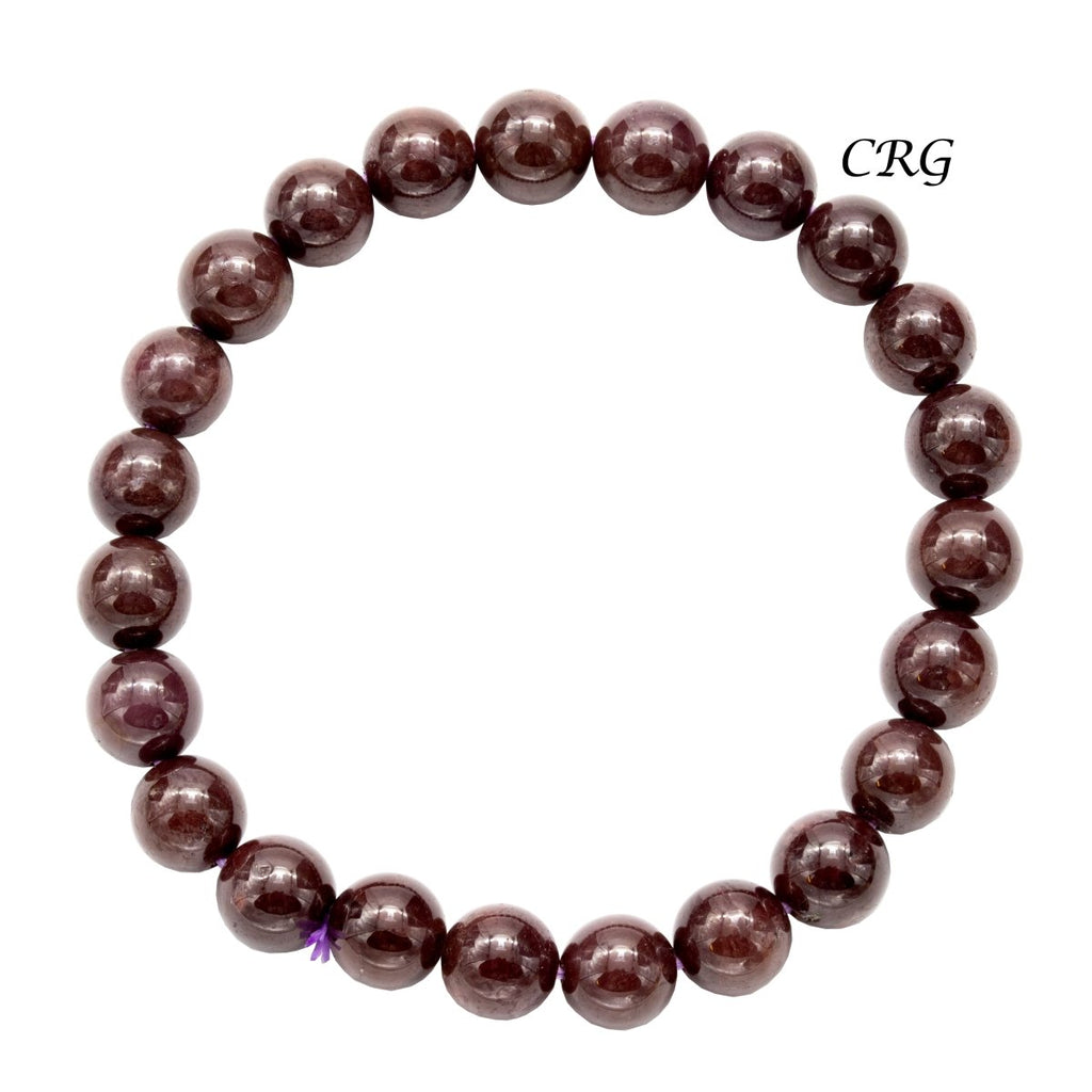 Star Garnet Round Bead Stretch Bracelet (8 mm) (1 Piece)