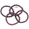 Star Garnet Round Bead Stretch Bracelet (8 mm) (1 Piece)