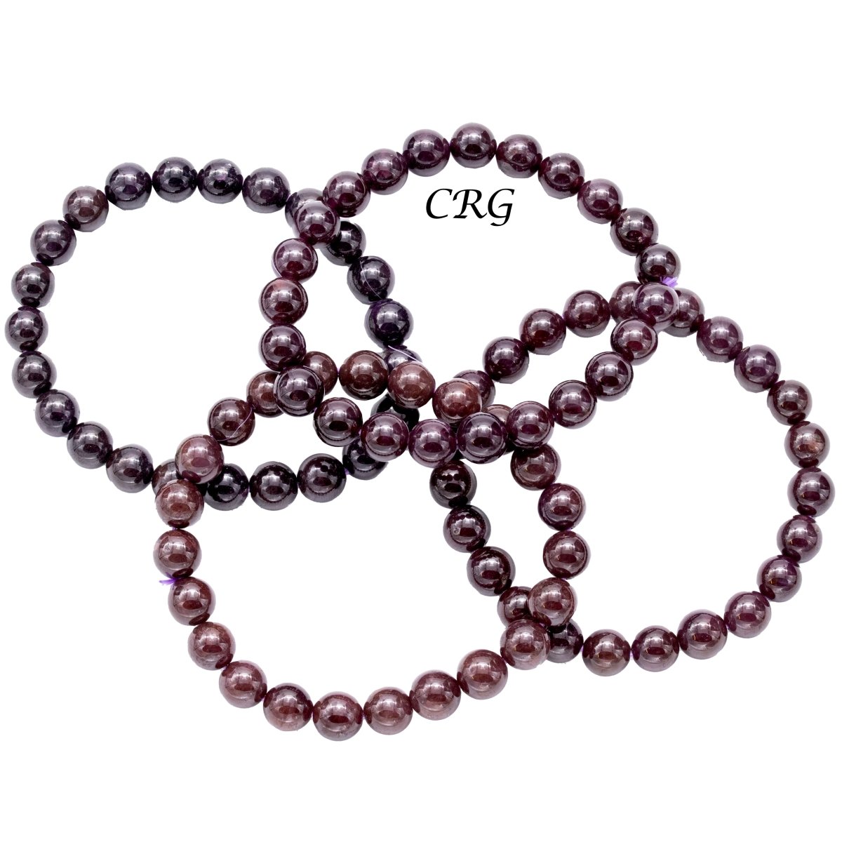 Star Garnet Round Bead Stretch Bracelet (8 mm) (1 Piece)