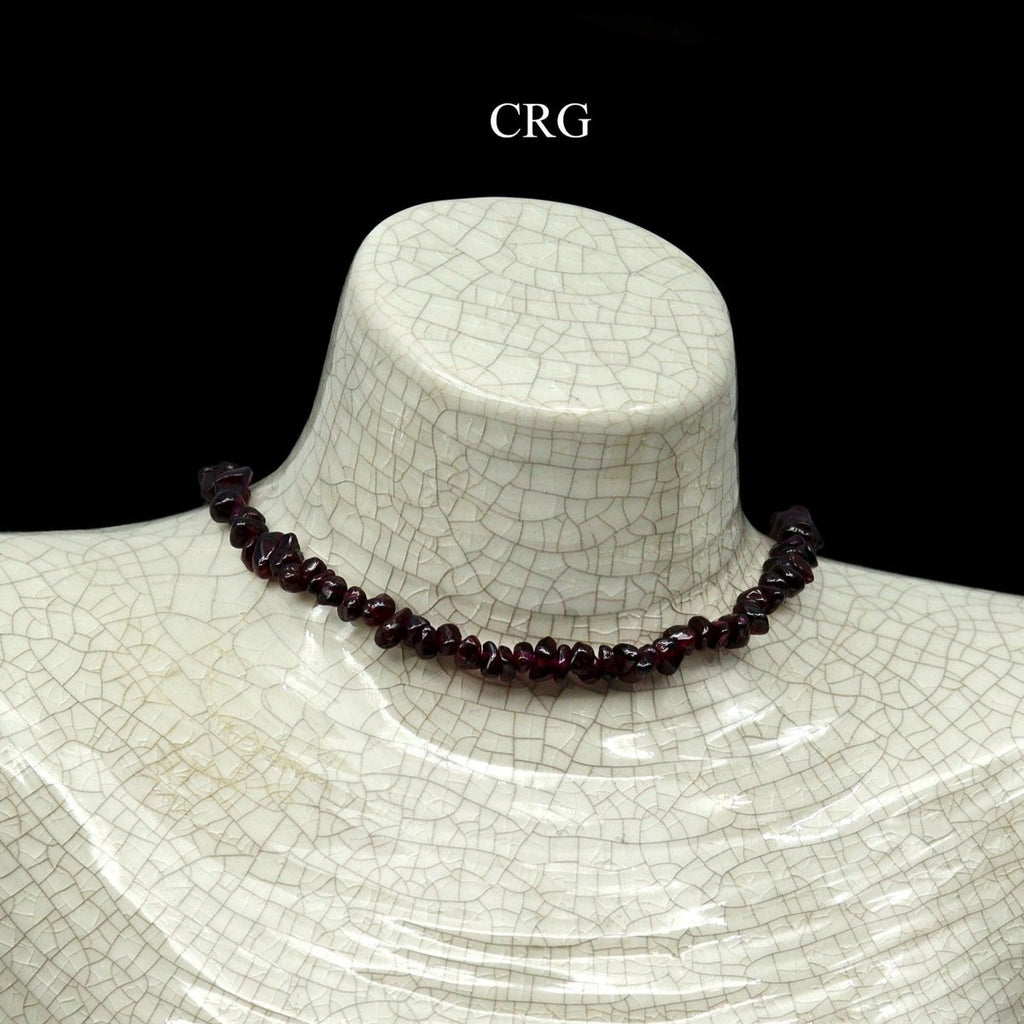 Garnet Strand Chip Choker Necklace (16 Inches) (4 Pieces) (INJD)