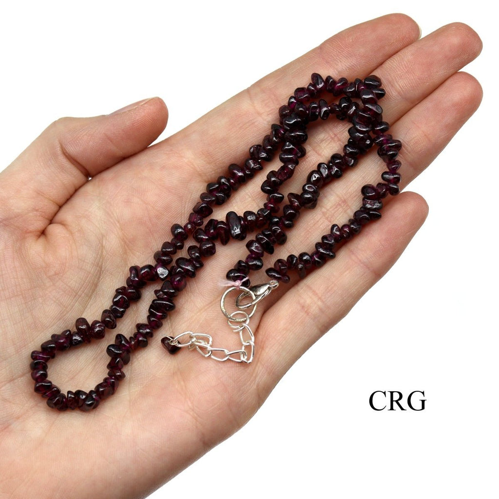Garnet Strand Chip Choker Necklace (16 Inches) (4 Pieces) (INJD)