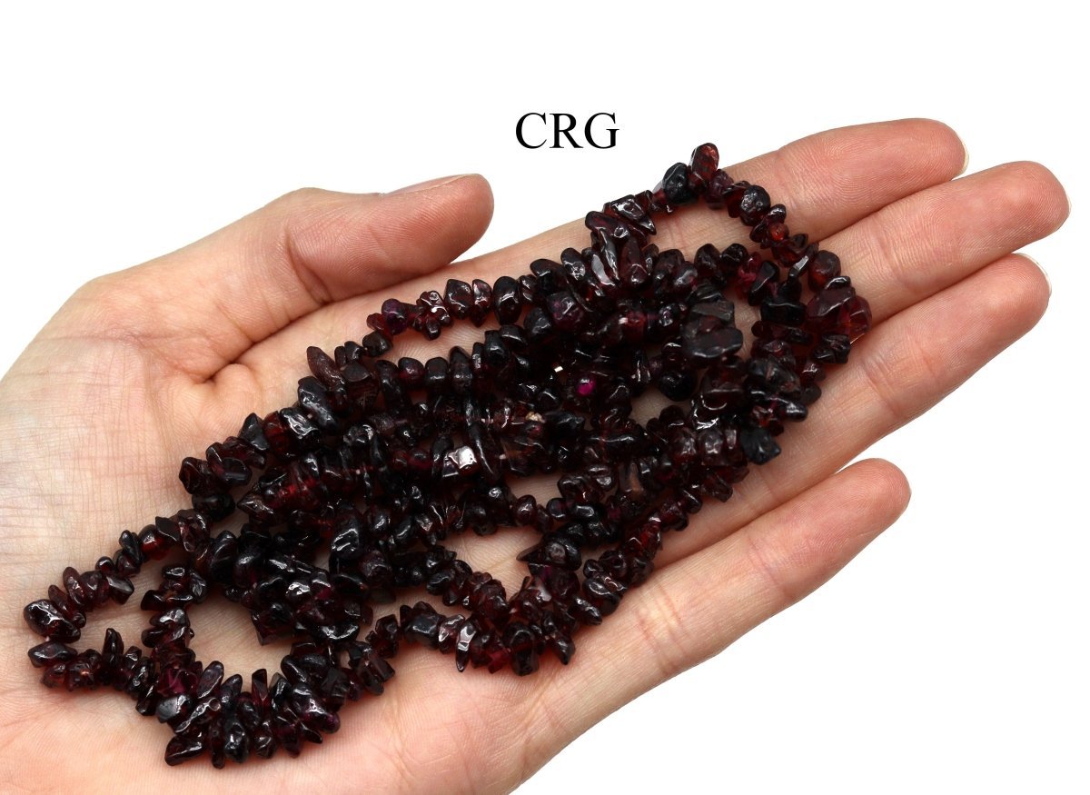 Garnet Strand Chip Necklace (32 Inches) (1 Piece) (INJD)