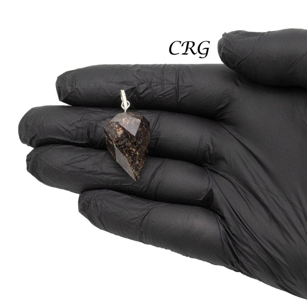 Garnet Teardrop Pendants Silver-Plated (4 Pieces) Size 1 to 1.5 Inches Polished Faceted Charms
