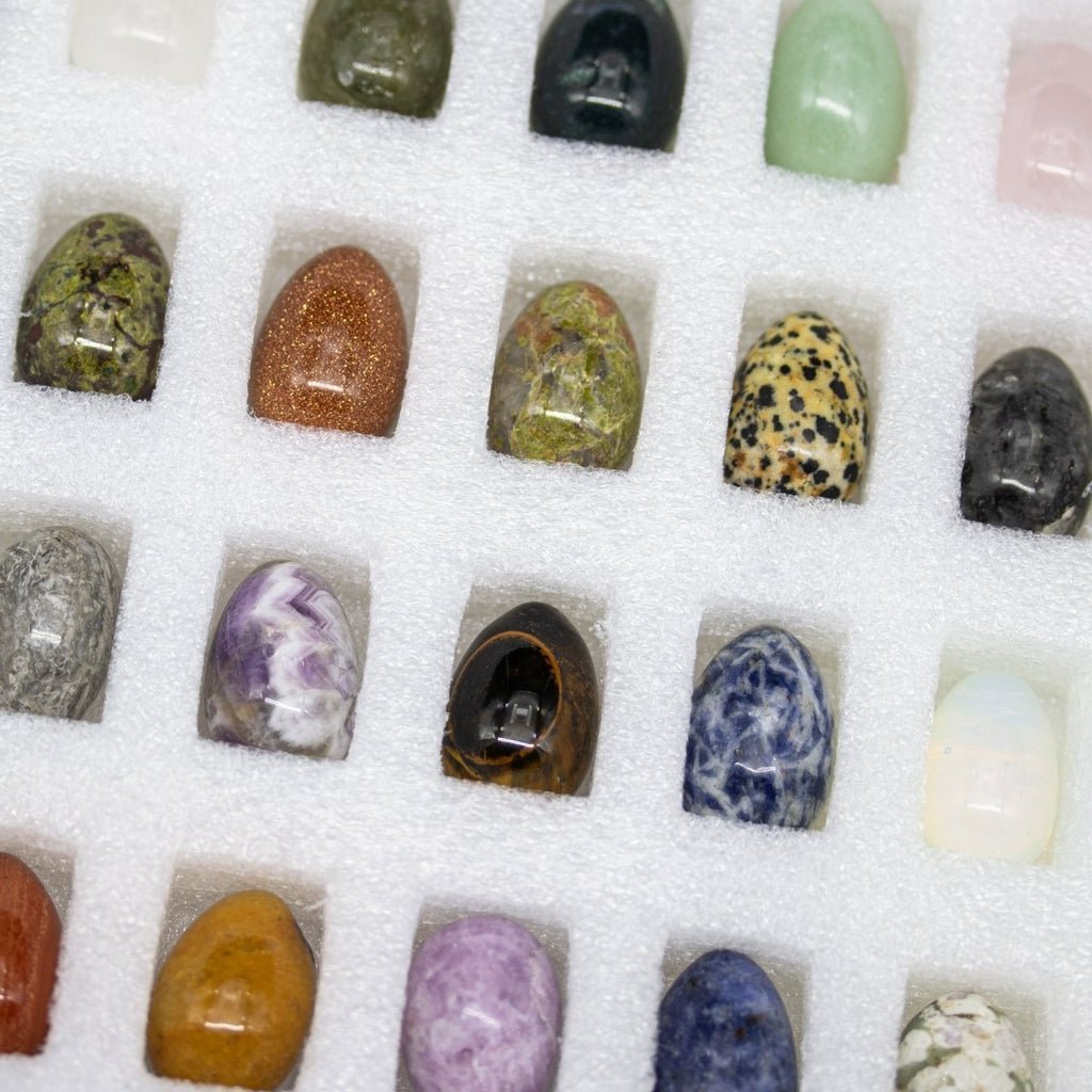 Gemstone Crystal Egg Collection (24 Pieces) Size 3 cm Small Polished Egg Stones